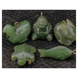 5 Jade Figure Pendants