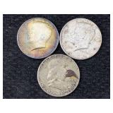 3 Silver Half Dollars Incl. 2 Kennedy & Benjamin