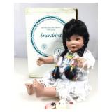 Vtg porcelain doll Snowbird, Hamilton Collection,