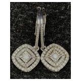 .925 Silver & .50ctw Diamond Earrings