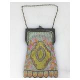 Vtg Whiting & Davis Enameled Metal Mesh Purse
