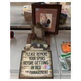 JKDooley horse and cowgirl print framed to 15x13,