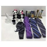 Coca Cola bears, Candle holders, ties, pins and