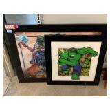 2 Holographic Marvel Framed Wall Art. Largest
