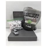 Bag of 20sided dice, 6mm BBs and chrysler cruiser