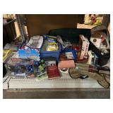 BbQ set, audio books, Razor heel wheels in box,