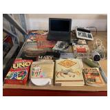 Laptop, Needlework book, vintage manners book,