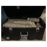 Sterilite tote with contents. Disposable cups.