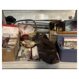 Cassette tapes, assorted household decor items