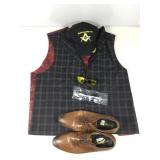 Section X mens dress shoes, brown sz 12M, vest,