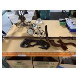 Floor stand w/wood fish theme decor, 50in tall