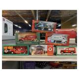 Collectible Model Cars in Box. Trash Truck, Fire