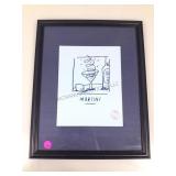 Framed print, illustration by L Jackson, Martini,