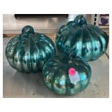 Iridescent Glass Pumpkin Decorations - largest