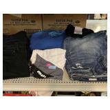Assorted clothing. Denim pants, shorts and more