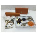 Eyeglass cases and more. Costume jewelry,