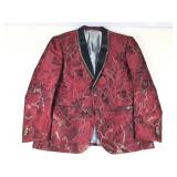 Lorenzo Bruno mens dinner jacket red paisley, sz