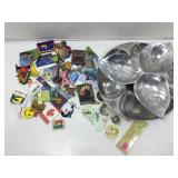 Metal serving dishes and magnet collection