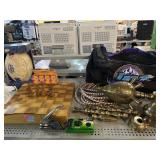 LE 2000 Super Bowl, sports bag, wood chess set,