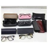 Glasses, eyewear and cases. Assorted