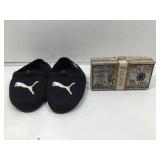 Clutch purse w/rhinestone-like decoration & Puma