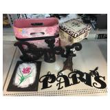 Assorted Paris Decor, Keepsake Boxes, and More.