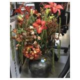 Faux plants w/plant vase, 35in tall