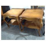 Wood accent side tables, 26x26x28in