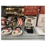 New holiday plates, decorative items.
