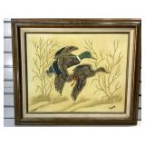 Duck Sand Art Framed Signed Fippin - 25x21