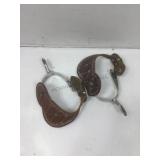Western horse spurs w/leather straps