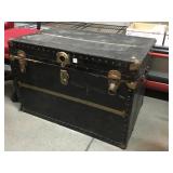 Vtg Trunk w/latches and metal edges, 34x21x24in