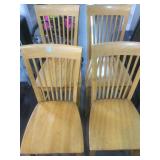 4 Wood counter chairs