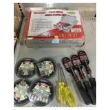 New 11 Piece Snap Ring Plier Set, Gauge Caps, and