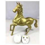 Decorative horse figure and mask jewelry casket