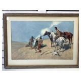Fredrick Remington Framed Litho - 28x20