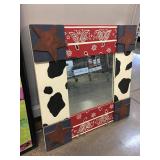 Decorative Wall Mirror with Hooks. Approx 21 x