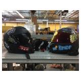 2 Motorcycle Helmets. Size S and L.
