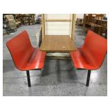 Plymold Contour Wall Booth, 2 Red Seats, approx