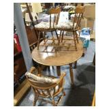 Wood dining table w/3 chairs & More , appprox