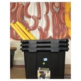 3 - 27 gallon heavy duty storage totes w/lids