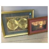 Framed prints, World & Forest, largest 26x31