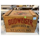 Wood Budweiser Box with Lid.