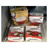 3 - 3pc microwaveable bowls & popcorn popper