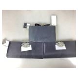 3 Adrianna Papell clutches, black w/gem design, 2