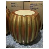 Round orange accent table w/non-slip top, from