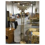 Metal 6ft tall floor lamp w/glass top