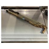 Wood carved cane & fishing pole