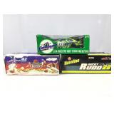 3 NOS 1/24 scale die cast race cars. Boxes are