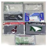 License plate frames, faux gems & laser tags, MLB